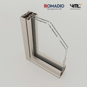 Alternative view of Cửa nhôm Romadio Fineline 62D – Cửa đi mở quay mỏng nhất thế giới