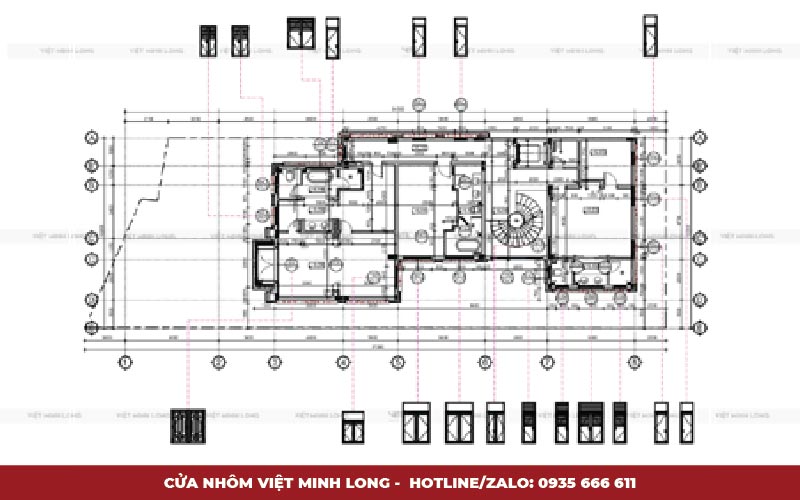 Biệt thự phố - Cửa nhôm Việt Minh Long