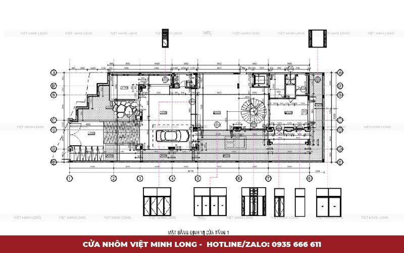 Biệt thự phố - Cửa nhôm Việt Minh Long